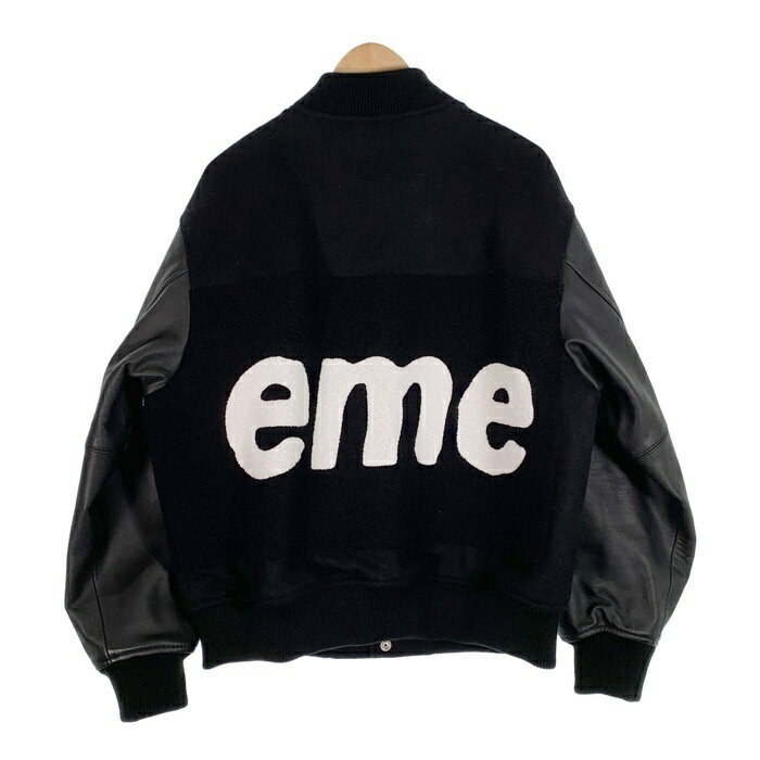 SUPREME シュプリーム 24SS Big Logo Chenille Varsity Jacket ビッグロゴ シェニール バーシティジャケット ブラック Size M【中古】 rf