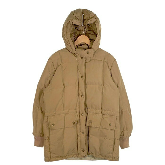 70's Eddie Bauer エディーバウアー KARAKORAM HOODED DOWN JACKET カラコラム ダウンジャケット ベージュ レディース Size L 相当【中古】 rf