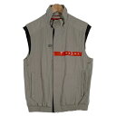 PRADA SPORT プラダスポーツ ナイロン スタンドカラー ジップアップベスト ラバーロゴプリント ライトグレー SGV217 Size 50【中古】 r...