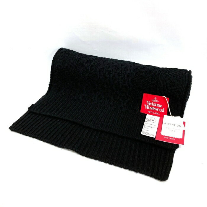 Vivienne Westwood ヴィヴィアンウエストウッド マフラー ブラック 【中古】 rm