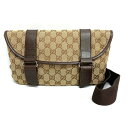 GUCCI グッチ 145851 492695 GGキャンバス レザー ウエストバッグ ボディバッグ ベージュ 【中古】 rm