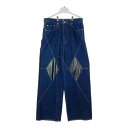 Jieda ジエダ STUDIOUS別注 PATCH DENIM WIDE PANTS パッチ デニム ワイドパンツ インディゴ size2 【中古】 rm|詳細画像