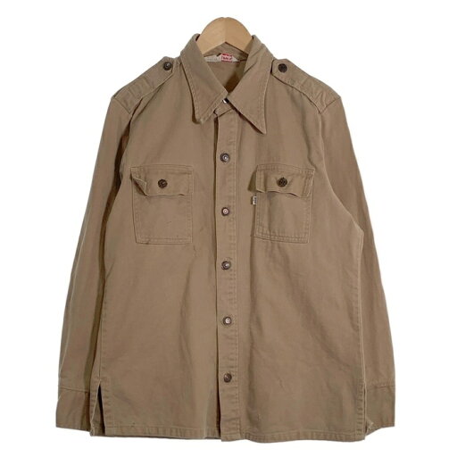 70's Levi's リーバイス カラーデニムシャツ ベージュ エポーレット USA製 三角タグ 70676-4023 やや厚手 Size L【中古】 rf 70's Levi's リーバイス カラーデニムシャツ ベージュ エポーレット USA製 三角タグ 70676-4023 やや厚手 Size L【中古】 rf