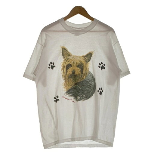 Yorkshire Terrier ヨークシャーテリア プリントTシャツ ホワイト アニマル Size L【中古】 rf Yorkshire Terrier ヨークシャーテリア プリントTシャツ ホワイト アニマル Size L【中古】 rf