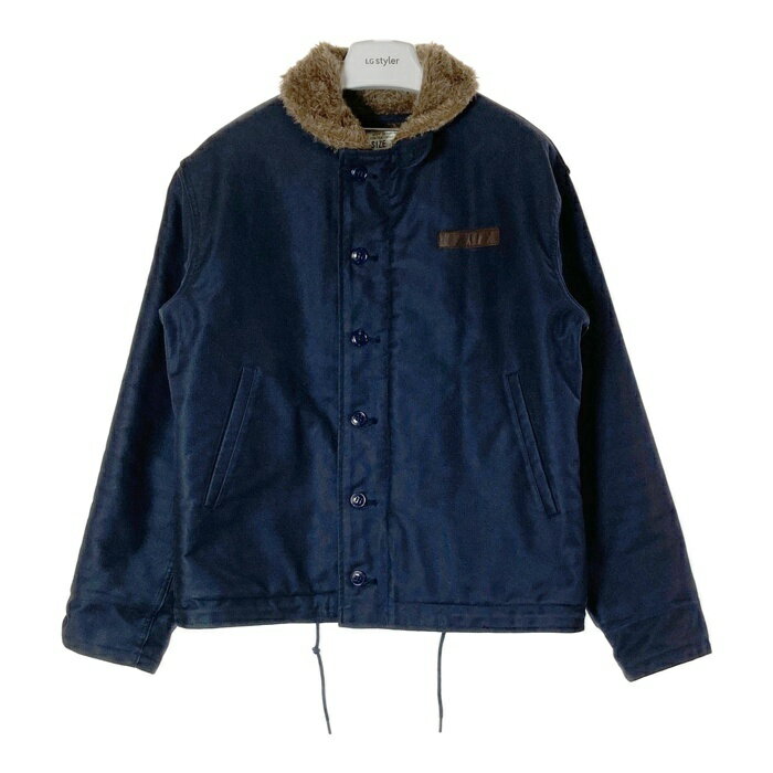 HOUSTON ヒューストン BLUE PORT 日本製 ステンシル N-1 デッキジャケット ネイビー size40 【中古】 rm