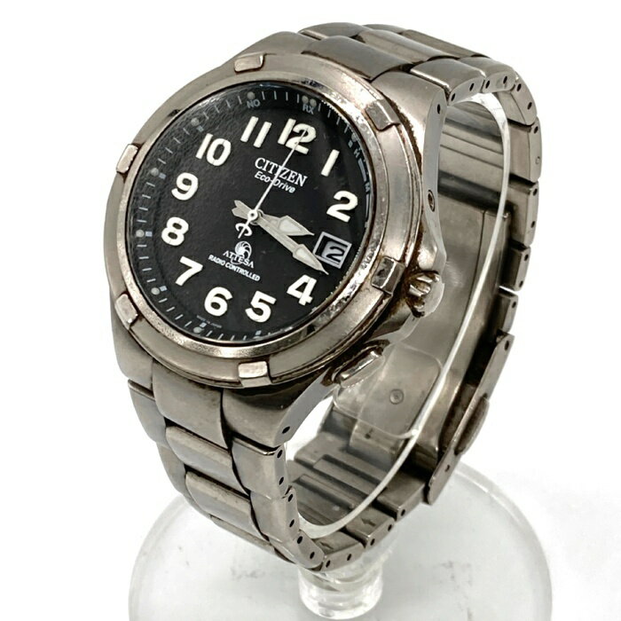 CITIZEN シチズン ATTESA アテッサ H410-T003907 Eco-Drive エコドライブ 電波ソーラー 腕時計 文字盤ブラック 【中古】 rm