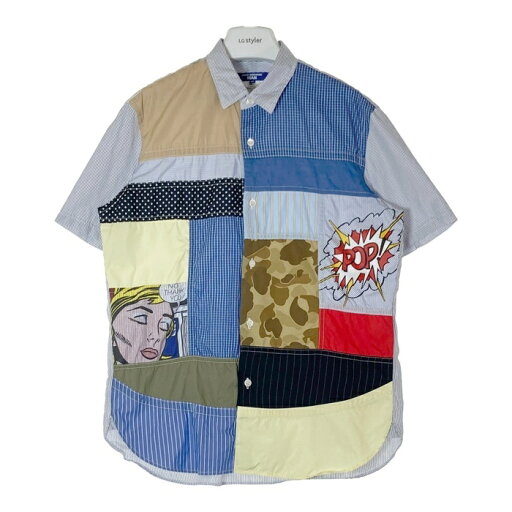 JUNYA WATANABE MAN ジュンヤワタナベマン WK-B028 AD2022 Roy Lichetenstein ロイ・リキテンスタイン パッチワーク コミック調 半袖シャツ ブルー sizeM 【中古】 rm JUNYA WATANABE MAN ジュンヤワタナベマン WK-B028 AD2022 Roy Lichetenstein ロイ・リキテンスタイン パッチワーク コミック調 半袖シャツ ブルー sizeM 【中古】 rm