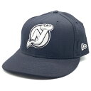 90's New Era ニューエラ NHL ニュージャージー・デビルス 59FIFTY ベースボールキャップ ブラック ウール Size 7 1/4 (57....