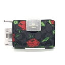 COACH コーチ CC861 シグネチャー 二つ折り財布 ブラック バラ 花【中古】 rf