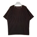 HOMME PLISSE ISSEY MIYAKE オムプリッセイッセイミヤケ HP46JK128 プリーツ 半袖 Tシャツ ダークブラウン size4 【中古】 rm