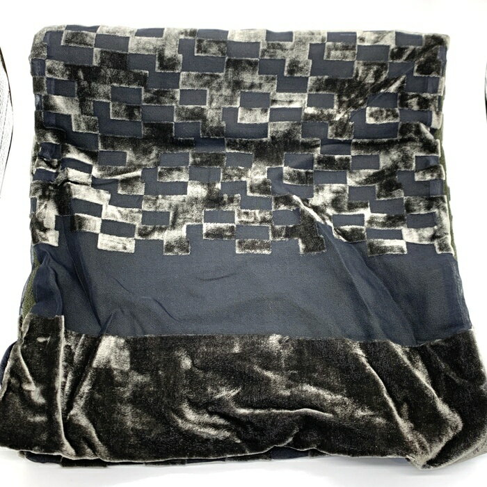 EMPORIO ARMANI エンポリオアルマーニ ビスコース ポリアミド ウール マフラー ブラック オリーブ【中..