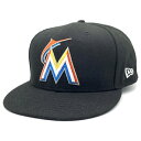 New Era ニューエラ 59FIFTY MLB マイアミ・マーリンズ ベースボールキャップ ブラック Size 7 7/8 (62.5cm)【中古】 rf