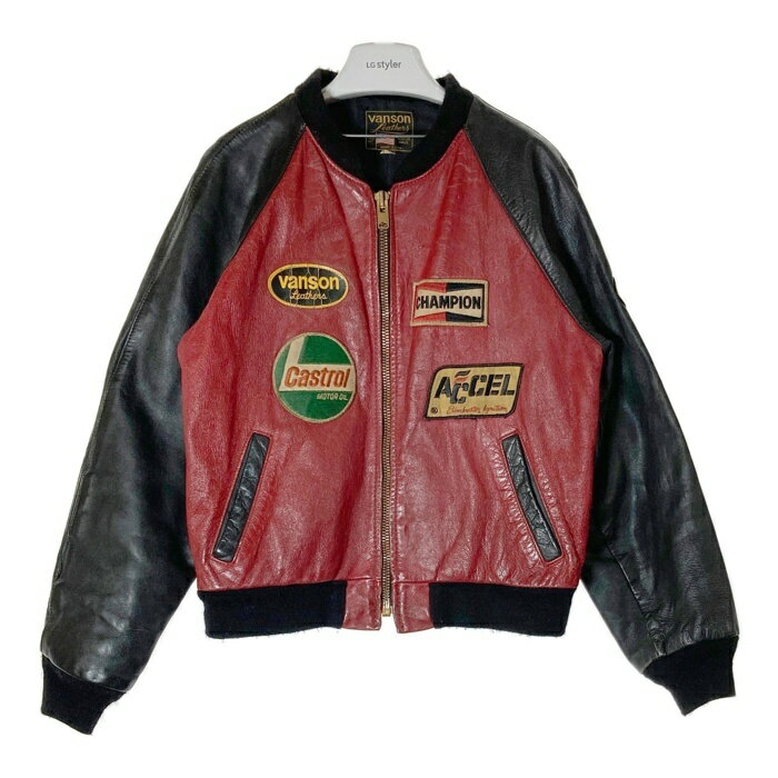 44 バンソン TJP レザー ジャケット ワッペン 黒赤 ライダース 楽天市場】vanson team jacketの通販