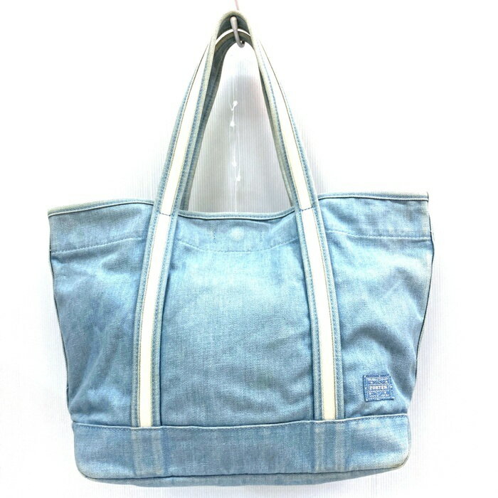 PORTER GIRL ポーターガール ブリーチデニム ボーイフレンド トートバッグ ライトインディゴ 【中古】 rm