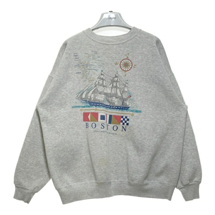 Hanes ヘインズ メキシコ製 USS CONSTITUTION スウェットトレーナー グレー sizeXL 【中古】 rm