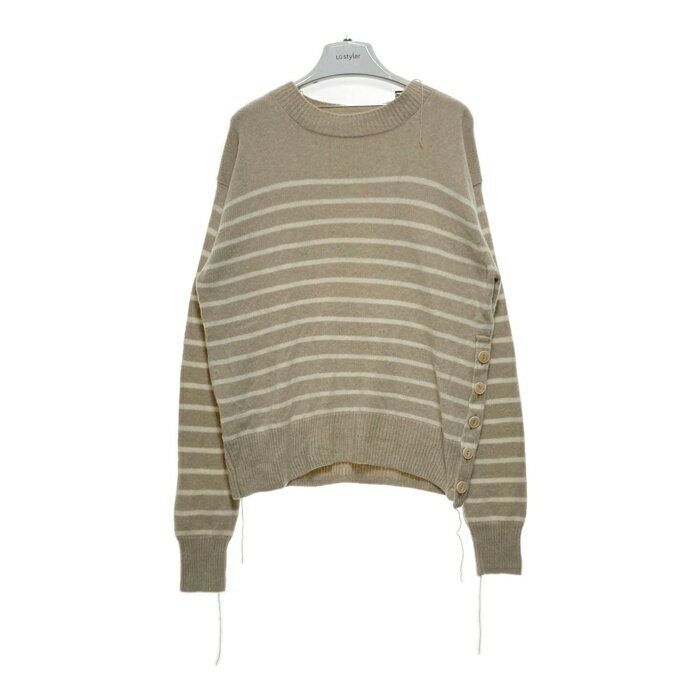 MASU エムエーエスユー 19AW PABLO SWEATER パブロ ウール ボーダーニットセーター ベージュ ホワイト MUFW-KN0291 Size 46 【中古】 rm