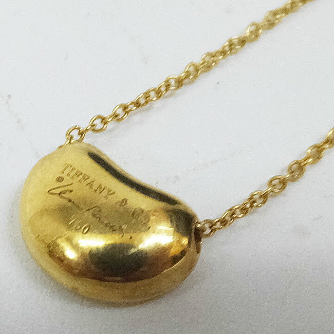 中古【TIFFANY&Co.】ティファニー ビーンズ ネックレス イエローゴールド YG K18 750 4.2g og