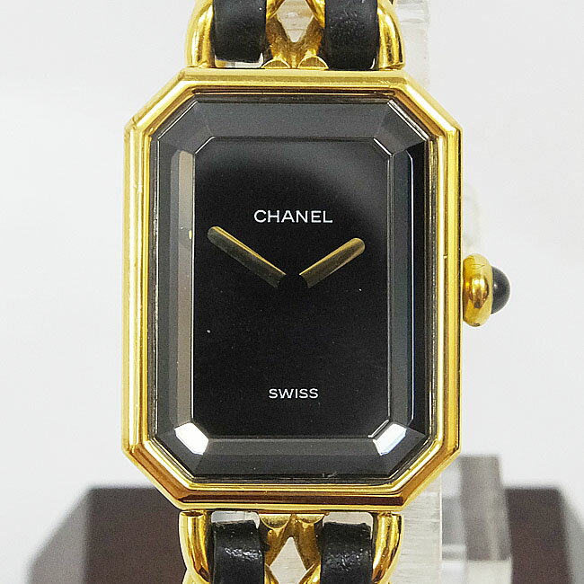 中古【CHANEL】シャネル プルミエール Mサイズ 稼働品 Mサイズ クオーツ 2針 ゴールドカラー GP ブランド時計 og