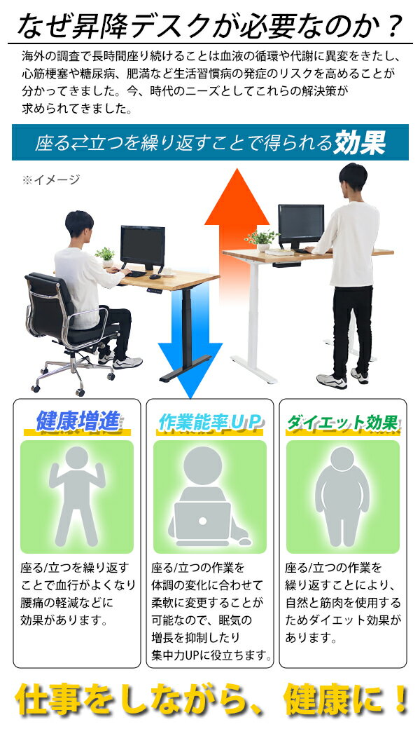 送料無料 昇降デスク 電動 W1200×D700×H650〜1300mm ビーチ材 高級 木製 天板 グロス加工 ハイグレードモデル PSE適合 耐荷重約120kg(脚部) スタンディングデスク 上下昇降 デスク 高さ調整 昇降式デスク 昇降テーブル 電動デスク ダブルモーター オフィス dk23120beechg [3]