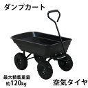 送料無料 ダンプカート 空気タイヤ 最大積載重量約120kg 積載容量約55L キャリーカート キャリートラック マルチカート ガーデンカート キャンプカート リアカー 台車 大型タイヤ 園芸 アウトドア ガーデニング 畑 ガーデン キャンプ ワゴン 土 砂 農業 黒 dcartc55airbk