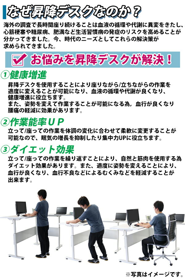 送料無料 昇降デスク L字型 手動 昇降 デスク 脚のみ 耐荷重約80kg(脚部) スタンディングデスク 上下昇降デスク 手動昇降 上下昇降 高さ 調節 コーナーデスク オフィスデスク 昇降式デスク 昇降テーブル 昇降式テーブル 手動デスク L字 L型 エルゴノミクス hj03leg 2