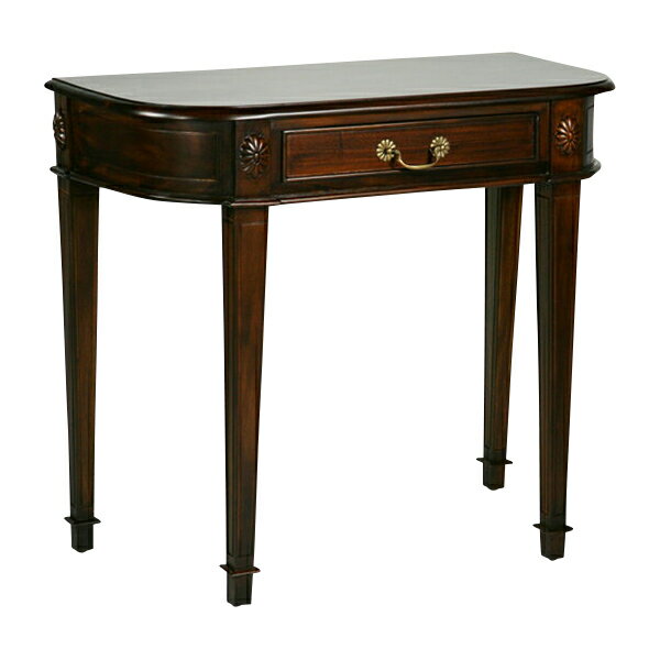 訳あり 送料無料 新品 マホガニー 無垢材 アンティーク調 コンソールテーブル 玄関テーブル サイドテーブル ナイトテーブル 引き出し 玄関 リビング 寝室 花...