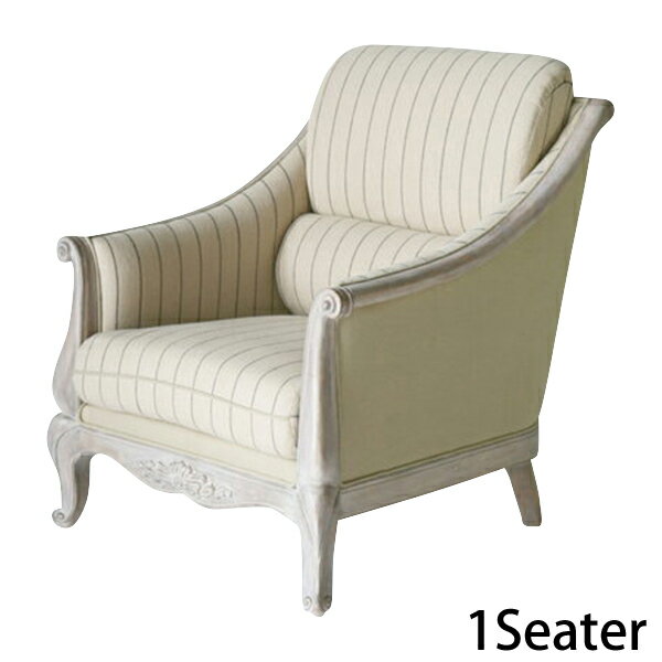 Rakuten - 送料無料 ソファ アンティーク調 一人掛け 一人用 1 seater 猫脚 ファブリック張り 木製 バーチ材 シングルソファ アームソファ アンティークソファ ソファー セッティ セティ 椅子 チェア 背もたれ 肘掛け レトロ 英国 ヨーロピアン シャビーシック 家具 かわいい 完成品