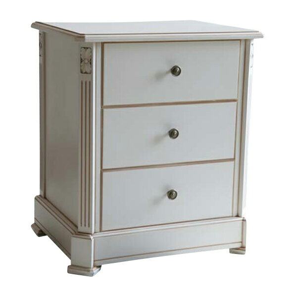 訳あり 送料無料 新品 ホワイトロココ 3段チェスト 完成品 6129