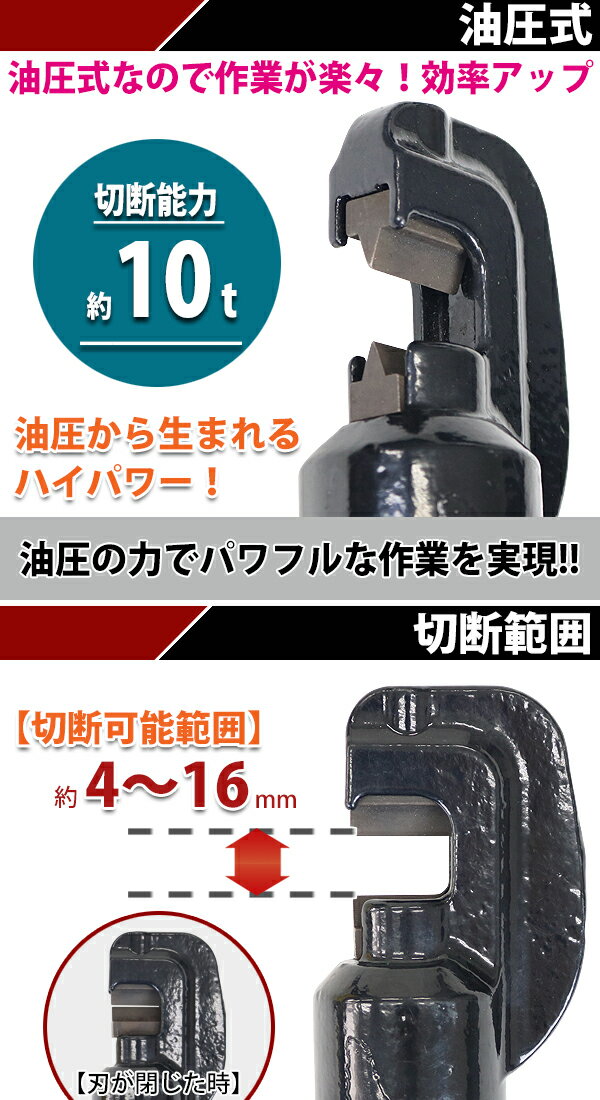 送料無料 鉄筋カッター 手動油圧ポンプ用 アタッチメント 切断能力約10t 約10000kg 切断範囲約4〜16mm スチールカッター 油圧鉄筋カッター カッター 切断機 カット 油圧 油圧式 切断 接続 工具 hpumpattachy16 2