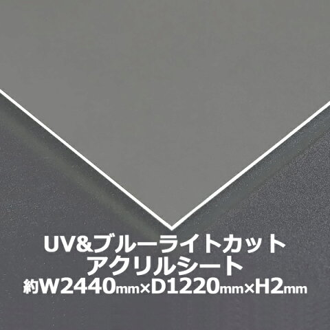 訳あり アクリルシート アクリル板 ブルーライトカット UVカット キャスト板 約横2440mm×縦1220mm×厚2mm 原板 アクリルボード キャスト製法 紫外線 眼に優しい ボード クリア 保護パネル 液晶保護パネル 保護 カバー 透明 加工 パネル 板 シート acstuvnoml2mmgen