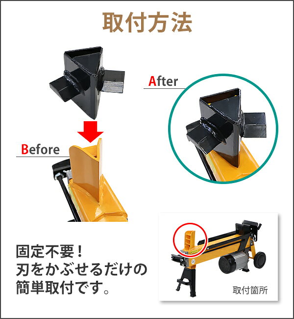 送料無料 薪割り機用 電動 油圧 四分割刃 4分割カッター 破砕力約6t ログスプリッ...