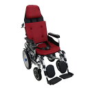 送料無料 フルリクライニング電動車椅子 赤 PSE適合 TAISコード取得済 折りたたみ ノーパンクタイヤ 自走介助兼用 リクライニング電動車椅子 電動 手動 