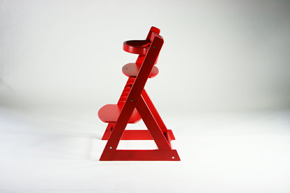 送料無料 新品 ベビーチェア キッズチェア グローアップチェア 木製 子供用椅子 レッド