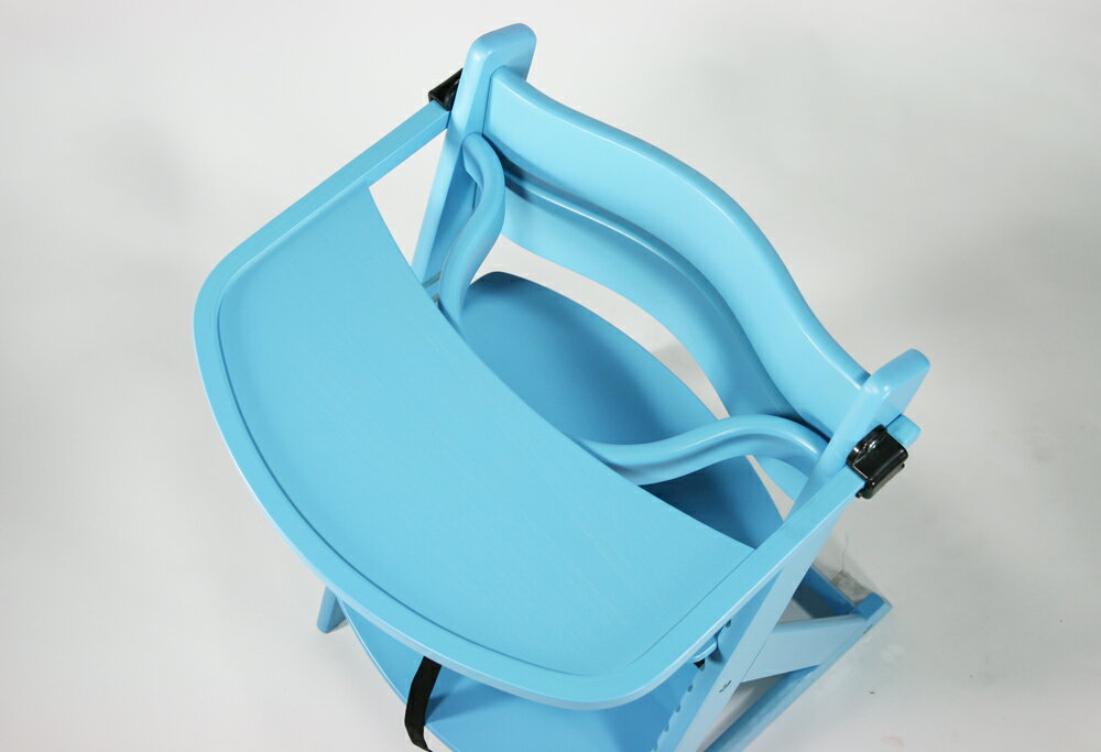 送料無料 新品 ベビーチェア テーブル付き トレイ付き キッズチェア グローアップチェア 木製 子供用椅子 ブルー