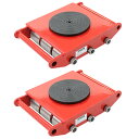 送料無料 マシンローラー 耐荷重約15t スチール製ホイール 2台 2台セット 360° ターンテーブル 回転台 運搬ローラー 運搬マシンローラー 重量物 低床 ポーター 赤 コロ車 スチールローラー 搬入 搬出 運搬車 台車 キャリー マシーン ローラー 引越 レッド roller15ts2(4)