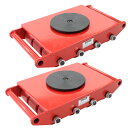 送料無料 マシンローラー 耐荷重約18t ポリウレタン製ホイール 2台 2台セット 360° ターンテーブル 回転台 運搬ローラー 運搬マシンローラー 重量物 低床 ポーター 赤 コロ車 ウレタンローラー 搬入 搬出 運搬車 台車 キャリー マシーン ローラー 引越 レッド roller18tp2