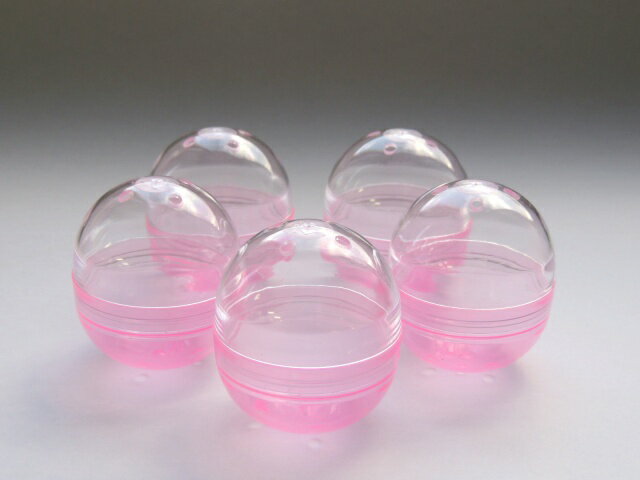 ガチャポン用カプセル　50mm空カプセル　ピーチ　100個入り　ガチャガチャ用カプセル