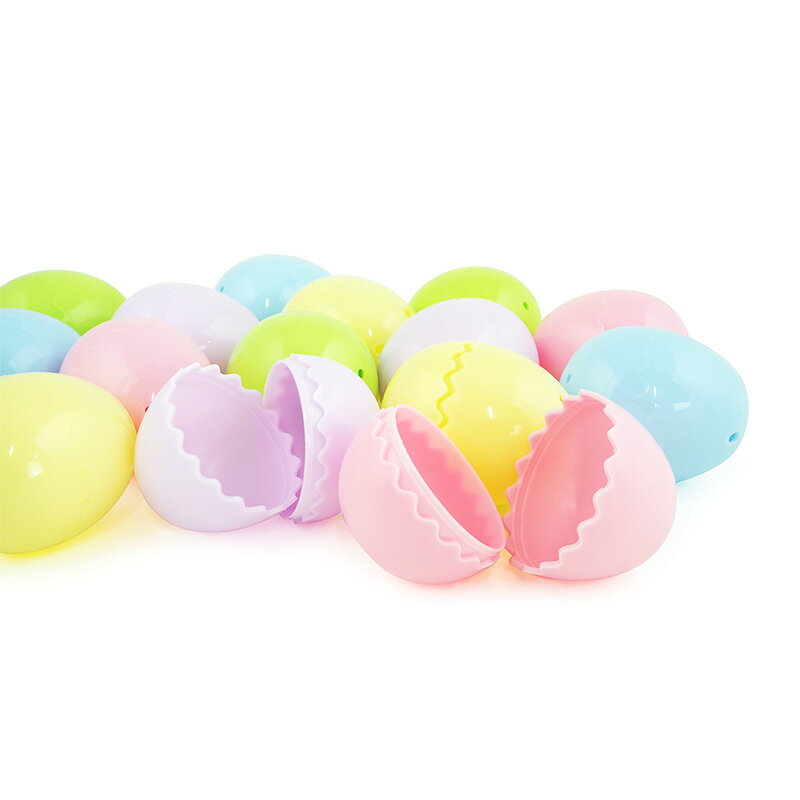 イースターエッグ　たまごカプセルベビーカラー　5色アソート　100個入　ギザギザカット　イースター飾り　空カプセル　たまご型　ディスプレイ　イースターイベント　エッグハントのサムネイル