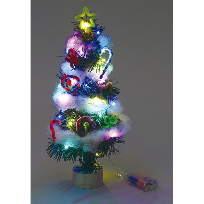 クリスマスツリー作り イルミネーションライト付 5個セット販売 工作キット クリスマス クリスマスツリー 卓抜 クリスマスイベント ワークショップ 子供会 飾り
