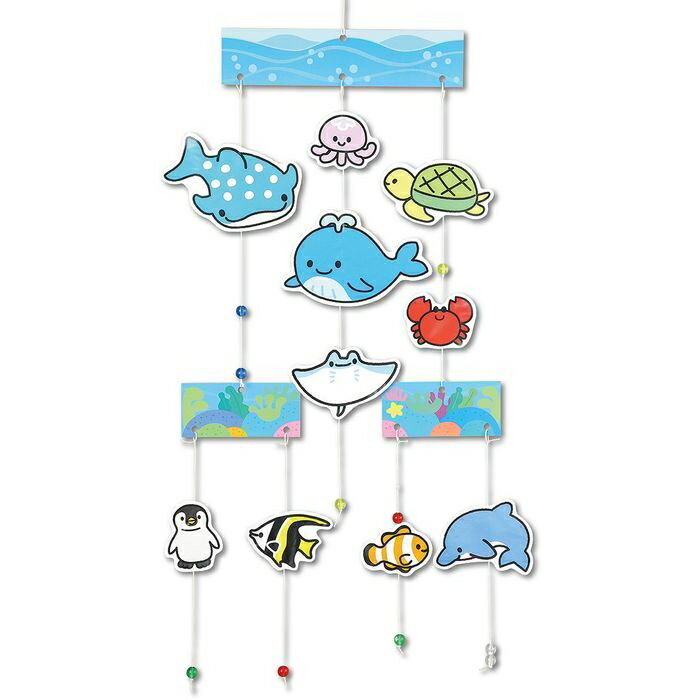 うみの生き物モビール工作キット 図工 工作 クラフト おもちゃ アーテック 　工作　お子様向けノベルティ　イベント販促品・粗品　子供の発達を促す工作キット