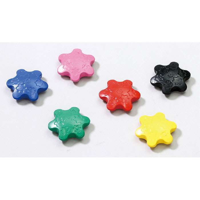 ゴールドスターのゆきクレヨン6色　12個セット販売　雪の形のかわいいクレヨン 対象年齢3才以上 にぎって書ける クレヨン 子供 こども お絵かき アーテック　絵付け・おえかきイベントで大人気　スケッチ・おえかきに便利｜アングル2