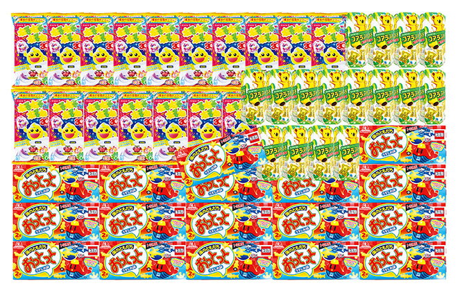 【商品番号】 7140 【個装形態】 段ボール箱入 【入数】 1 【セット内容】 ABC賞：お菓子アソート・・・50個　DEF賞：お菓子アソート・・・50個 【商品説明】 一球入魂！的当て大会お菓子景品のみ 【備考】 ※一部色・柄・商品が変...