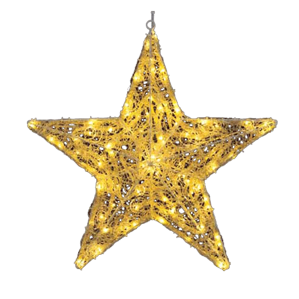 クリスマス　ディスプレイ　光るディスプレイ　耐水60cm100球広角型LEDシャンペーングロー立体スター(8機能コントローラー/パワーコード、コネクター付き)　星型置物