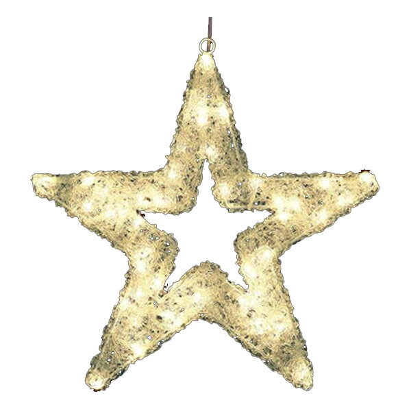 クリスマス ディスプレイ 耐水60cm70球広角型LEDシャンペーングロースター(常点灯/パワーコード、コネクター付き) 星型置物