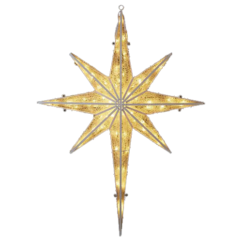 クリスマス　ディスプレイ　耐水120cm200球広角型LEDシャンペーングロー立体スター(常点灯/パワーコード、コネクター付き)　星型置物