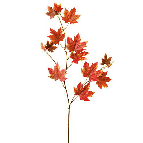 秋の装飾　紅葉造花　メープルスプレイ(14)　80cm　6本セット販売　ディスプレイ飾りつけ　もみじ　店舗装飾品