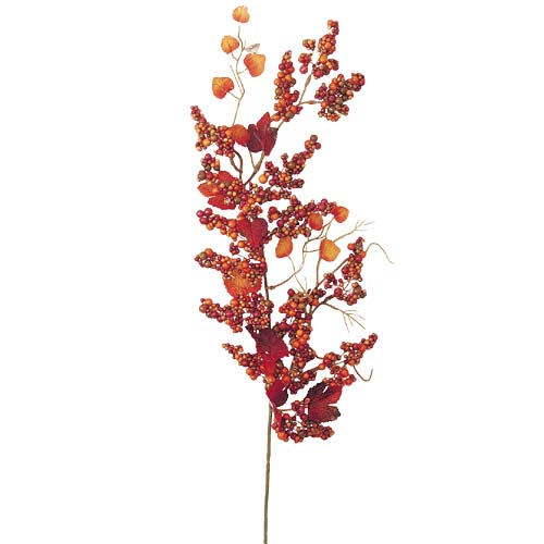 オータムベリースプレイ　6本セット販売　全長80cm　和室・床の間・茶室用にも最適造花　木の実の枝