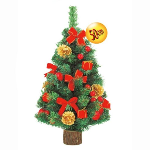 クリスマスツリー　50cmデコレーションツリー　6本セット販売　ベーシックな赤のオーナメントセットの..