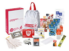 1DAY災害対策 19点セット SB-50　4個セット販売　1日分の滞在をサポートする災害対策セット　地震・台風・水害・停電　避難時にあって役立つ