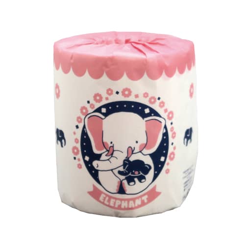 トイレットペーパー　アニマルシリーズ　ゾウ　100個セット販売　可愛らしい動物親子パッケージ　お子..